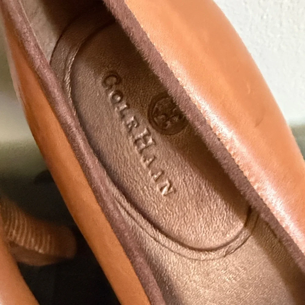 Cole Haan Tan Leather Tassel Loafer Pumps 10B